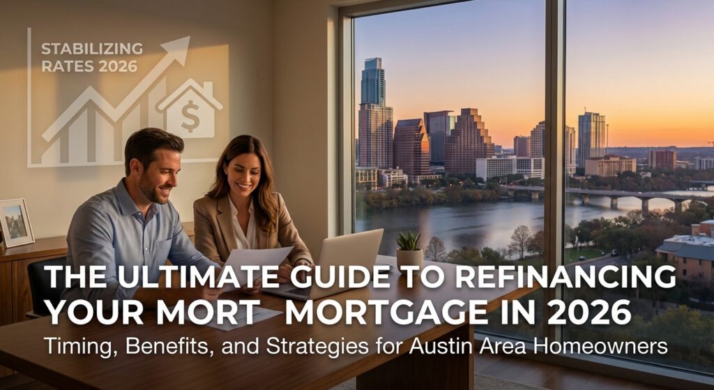 Homeowner reviewing mortgage refinance options and savings strategies as rates stabilize in 2026