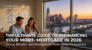 Homeowner reviewing mortgage refinance options and savings strategies as rates stabilize in 2026