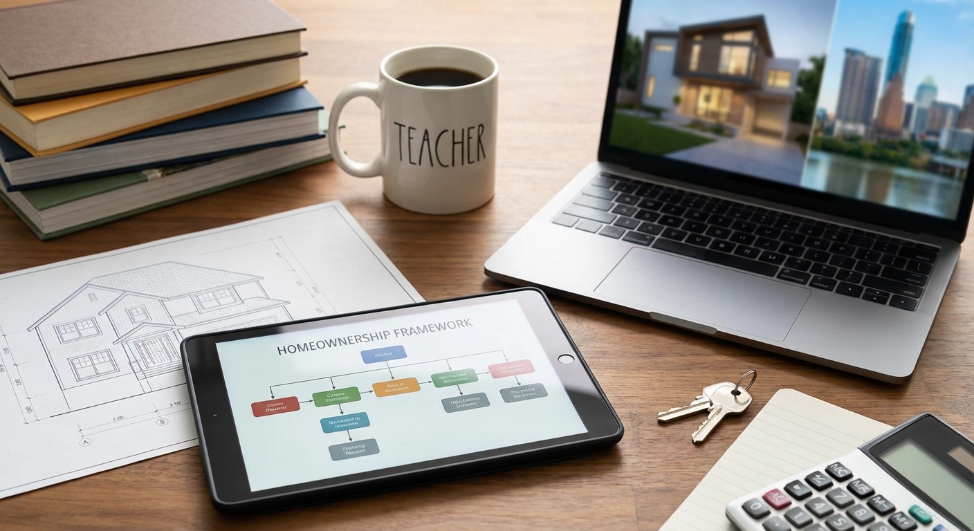 Homebuyer confidently reviewing mortgage documents with advisor using a clear decision-making model
