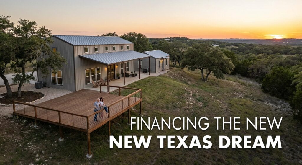 Modern Texas home featuring ADU and barndominium design reflecting remote work lifestyle